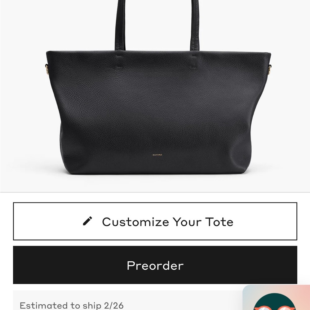 Cuyana Small Easy Zip Black Tote